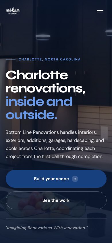 The new homepage on a phone